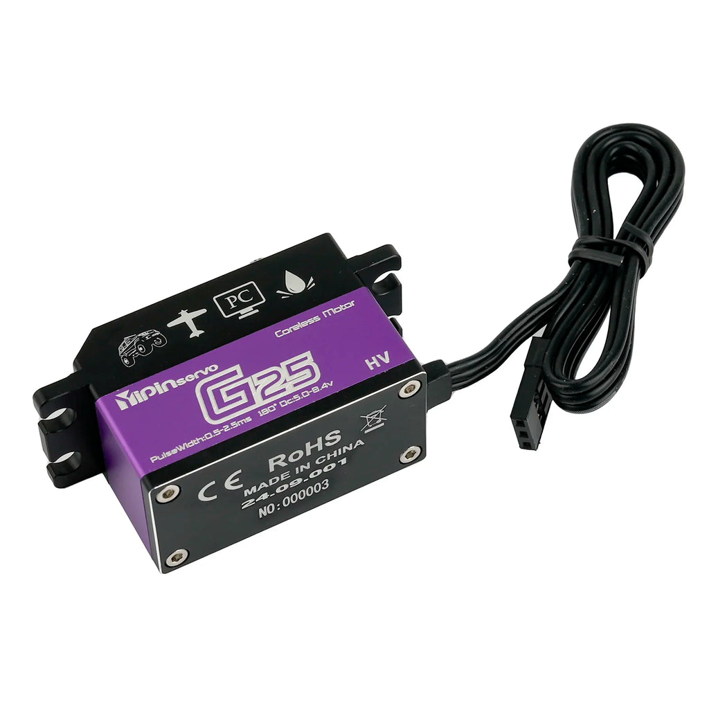25KG Digital Servo 7.4V 180/270 Degree High Torque Coreless Motor RC Servos Rock Climbing Car Model Robot DIY Industrial Servo
