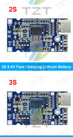 Type-C USB 2S 3S 4S BMS 4.5V-15V 18W 2A Lithium Battery Charging Module Support QC Fast Charge With Temperature Protection