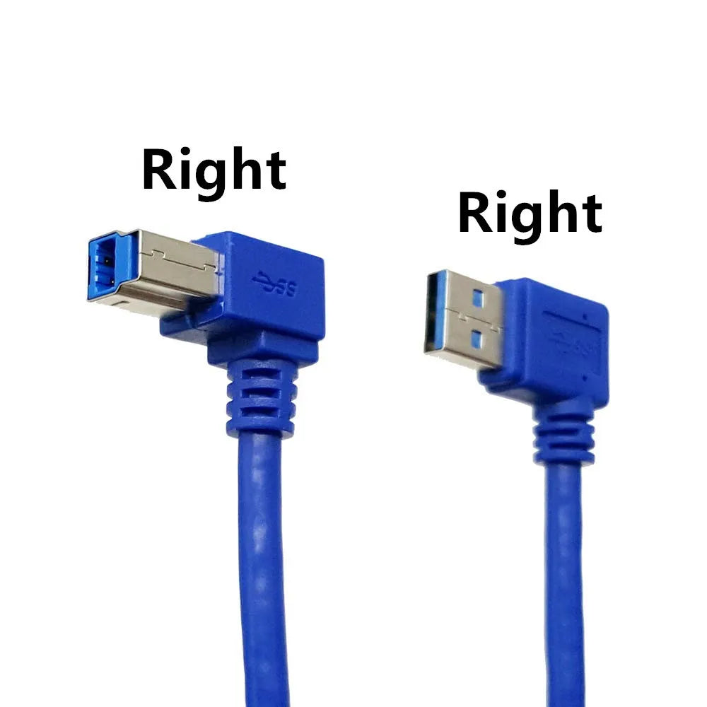 1pcs 90 Degree Angled USB 3.0 A Male AM to USB 3.0 B Type Male BM USB3.0 Cable For Printer Scanner HDD