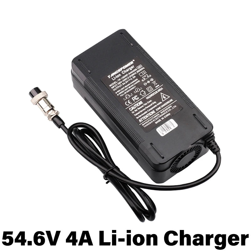 54.6V 4A Li-ion Battery Charger 13Series For 48V Electric Scooter Bicycle Lithium Battery Charger GX16 High Quality Connector