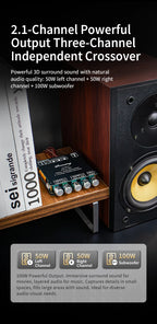 YS-TB21H TPA3116 Bluetooth 5.1 Audio Amplifier Board 2.1 Channel 50Wx2+100W Subwoofer APP Control HiFi Stereo Power Amp