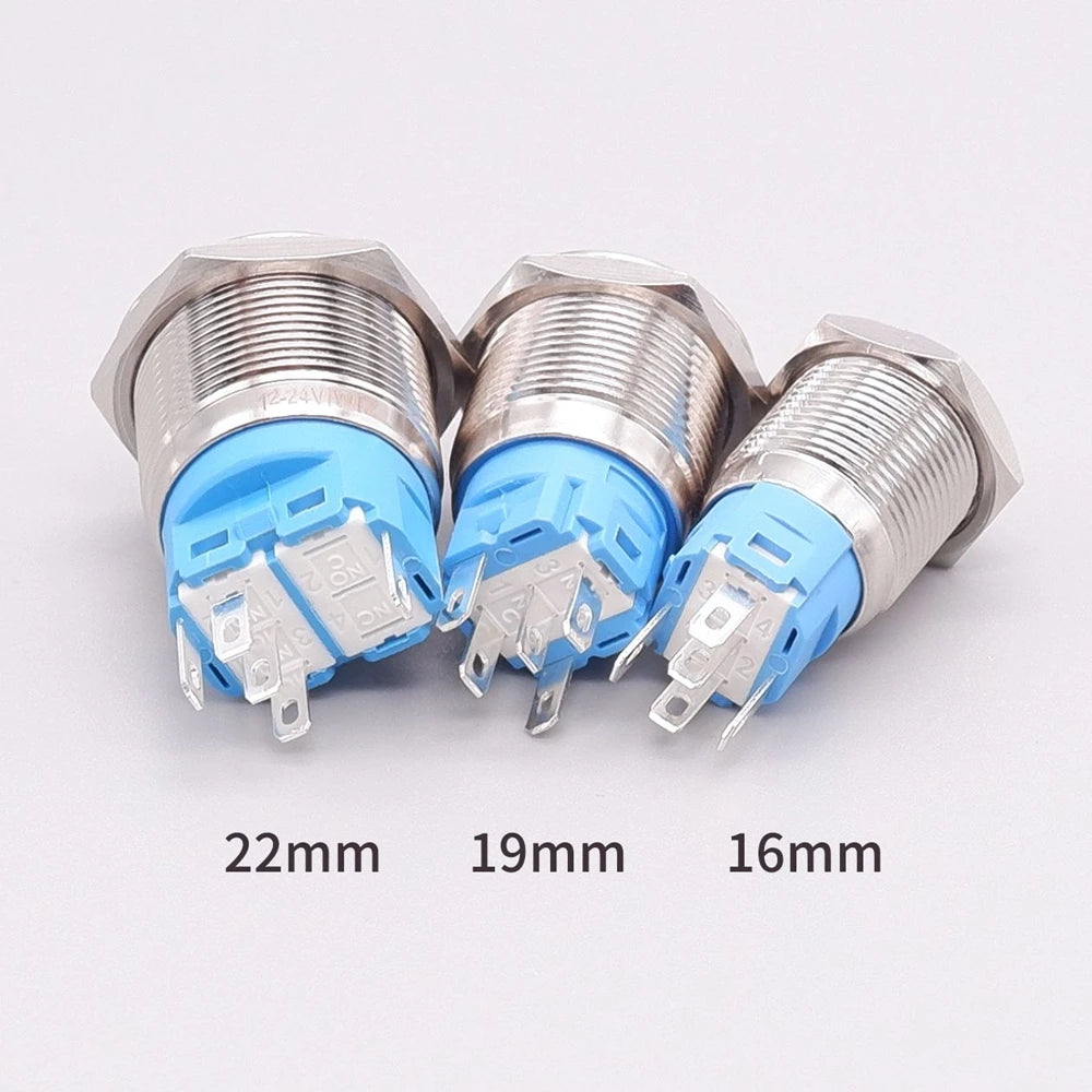 16mm 19mm 22mm Metal Power Supply Switch Push Button PC Pulsador Car Engine Backlit 3v 6v 12v 24v 220v Momentary Start Stop LED