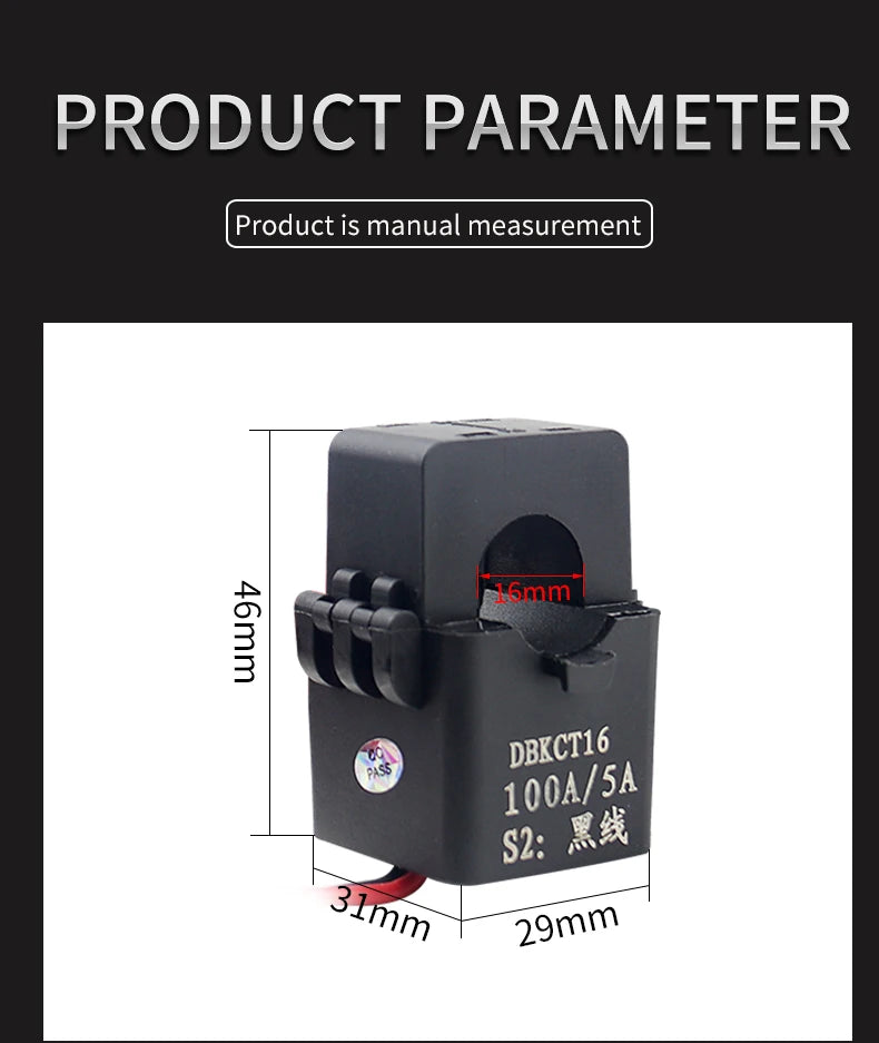 3PCS Split Core Current Transformer DBKCT16 AC Current Sensor Clamp On Current Transformer