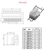 10PCS PHB2.0 Terminal Wire Electronic Single/ Double-headed  Crimping Wiring Reed 2.0mm Connecting