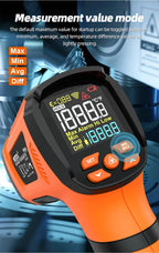 Non-contact Infrared Thermometer -40°C~1600°C High Temperature Meter with K-type Probe Laser Pyrometer Adjust Emissivity