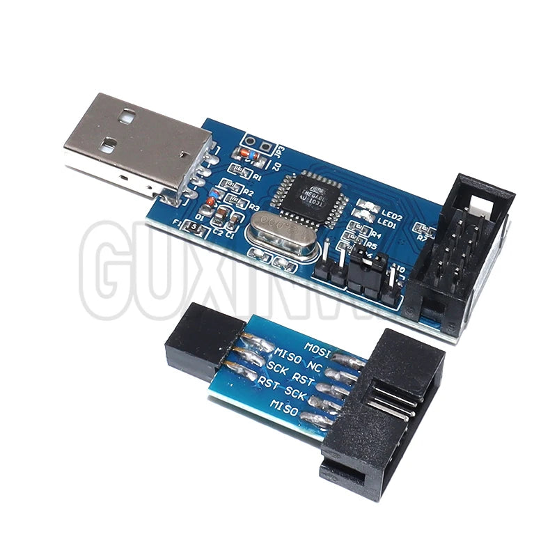 USBASP USBISP AVR Programmer USB ISP USB ASP ATMEGA8 ATMEGA128 Support Win7 64K 10Pin To 6 Pin Adapter Board