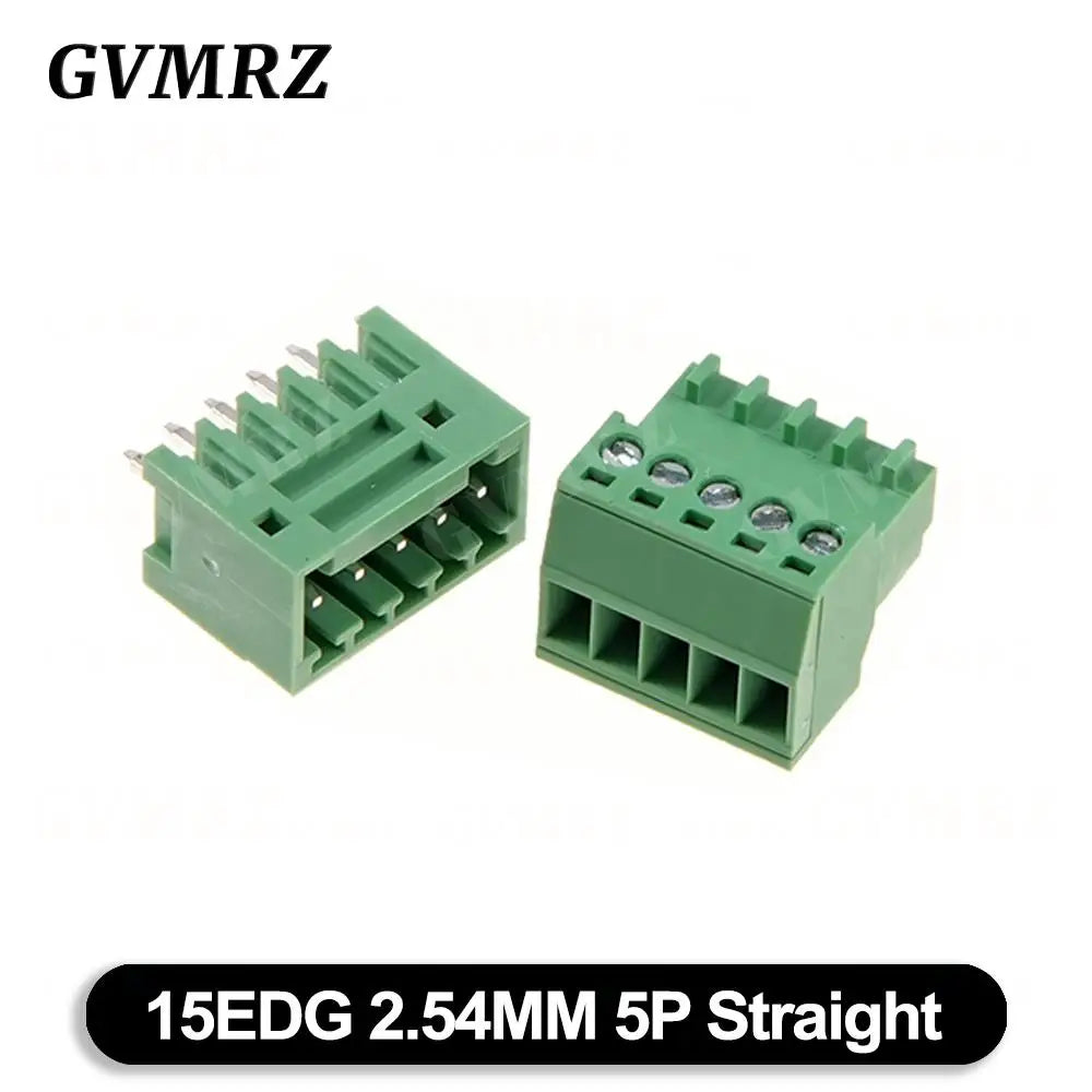 5Set/lot 15EDG 2.54mm PCB Seal Screw Terminal Block 2 ~ 12 Pin KF15EDG 2.54 Male Plug + Female Socket Pin Header Wire Connector