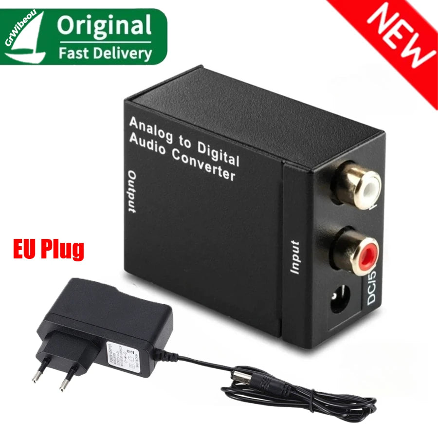 Analog To Digital ADC Audio Converter Optical Coax RCA Toslink Audio Sound Adapter SPDIF Adaptor for Apple TV for Xbox 360 DVD