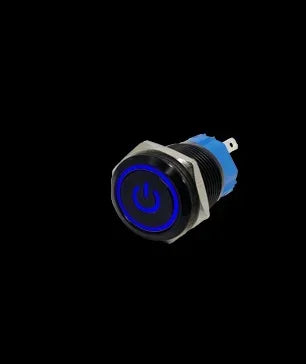 12/16/19/22mm Oxidized Black shell Push Button Switch Momentary Latching Fixed On Off Power Switch LED Light Various Colors