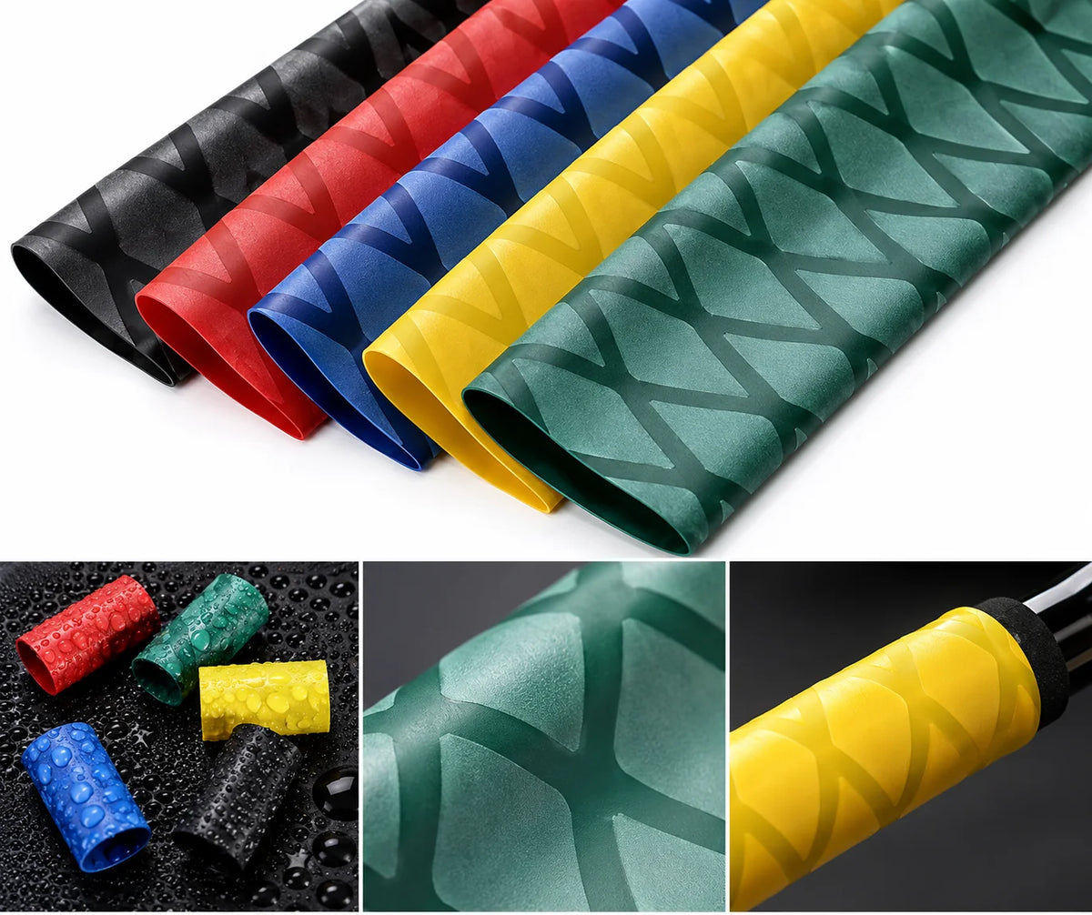 5 Colors Anti-Slip PE Heat Shrink Tubing ID:15-50mm Flexible Grip Sleeve for Tool Handle Wire Repair DIY Protection Kit