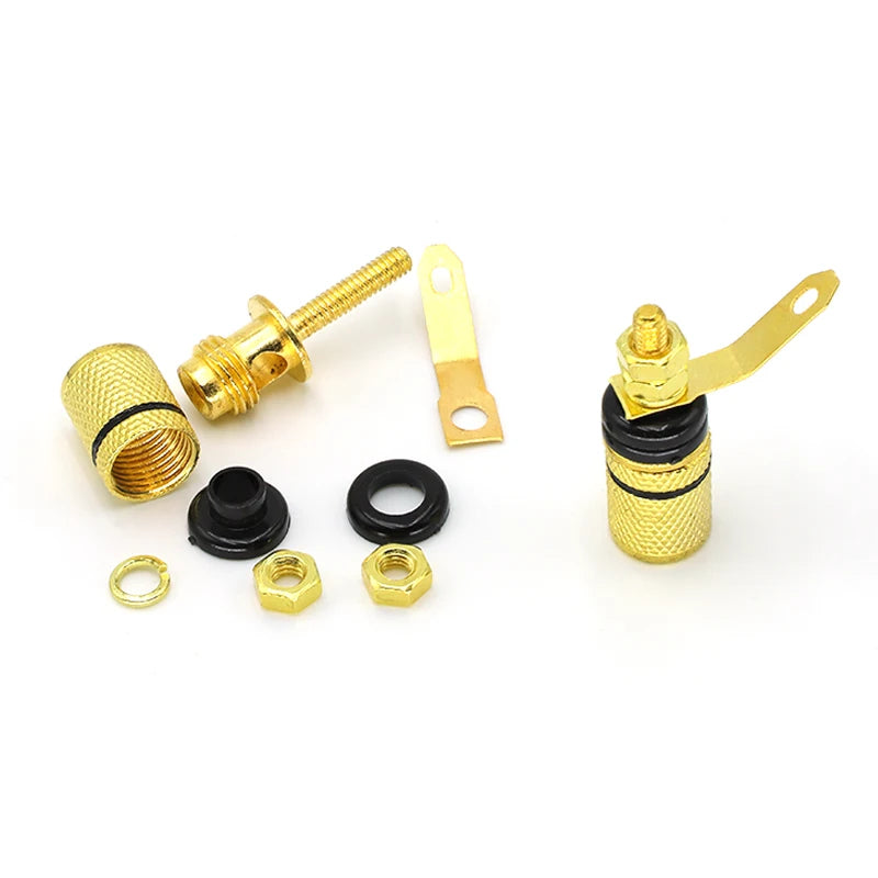 5-10pcs Amplifier Speaker Terminal Gold Plated Binding Post Banana Plug Socket Connector Suitable for 4mm Banana Plugs