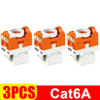 5/3/1PCS RJ45 Cat6 Keystone Jack Module Connector No Punch Down Tool Required Module Coupler Network Cat5e Cat6A Adapters