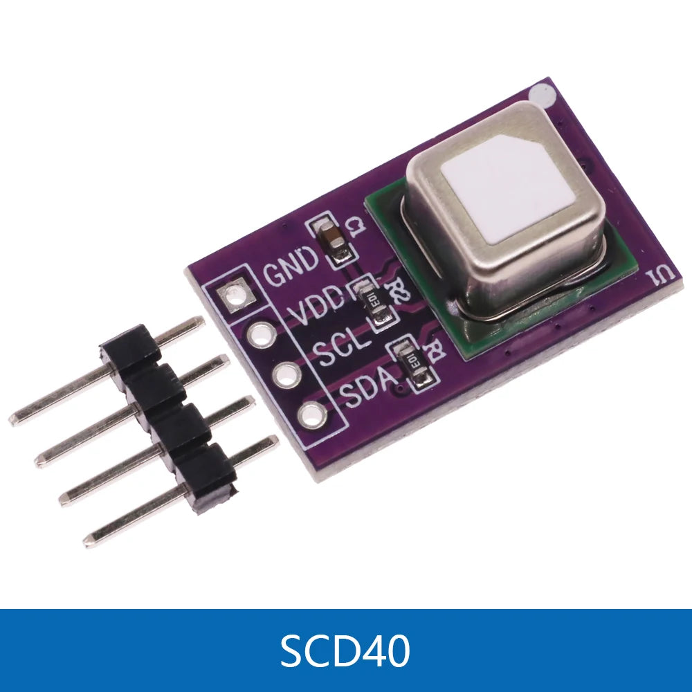 /SCD40 SCD41 Gas Sensor Module Detects CO2 CO2 Temperature and Humidity Two In One I2C Communication Purple with Pin Array
