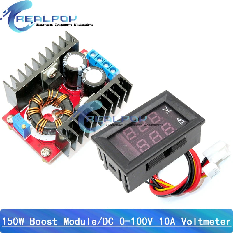 DC 9A 300W 150W Step Up Boost Converter Step Down Buck Power Supply Module DC 0-100V 10A Digital Voltmeter Ammeter Dual Dual
