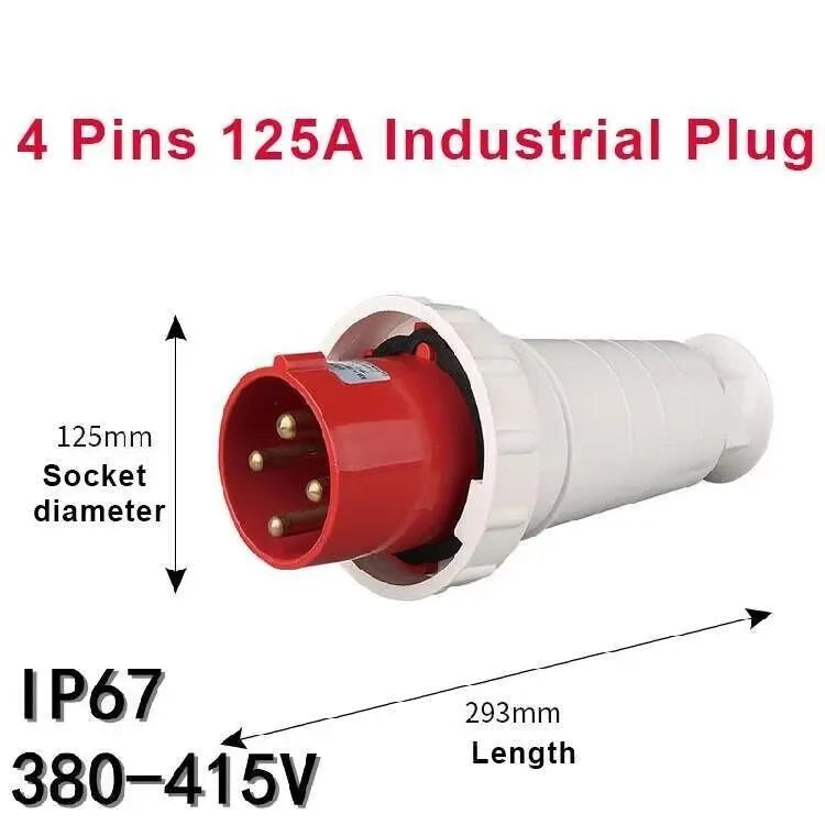 63A/125A Waterproof IP67 Aviation Explosion-proof Connector Surface And Concealed Industrial Plug Connctor 3 4 5 Core Pins