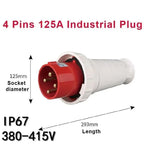63A/125A Waterproof IP67 Aviation Explosion-proof Connector Surface And Concealed Industrial Plug Connctor 3 4 5 Core Pins