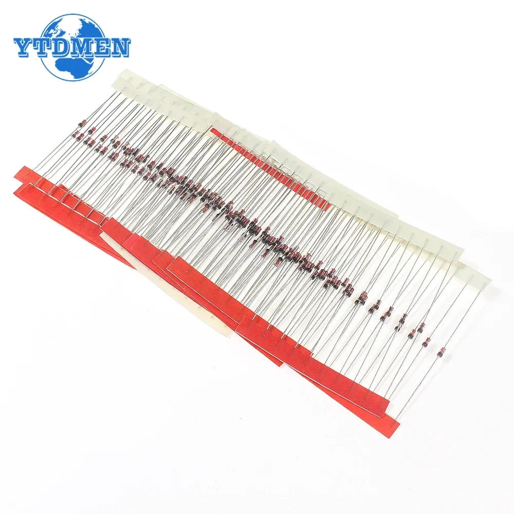 140pcs 1/2W Zener Diode Kit 0.5W DO-35 3.3V-30V 14Values Each 10pcs DIY Sample Assortment Set