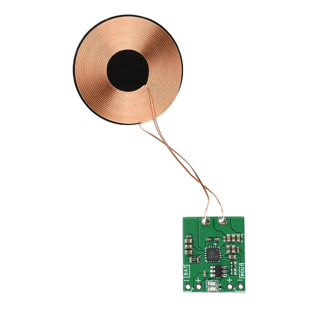 5W Wireless Charging Receiver Module Small Coil PCBA Lithium Battery Built-In 3.7V Modification Plan for Electronic Products