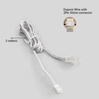 1/3/5Pcs 2m Dupont Extension Wire 2Pin 8mm 10mm Solderless Crystal Connector for Cabinet Wardrobe 2835 SMD 12V/24V LED Strip