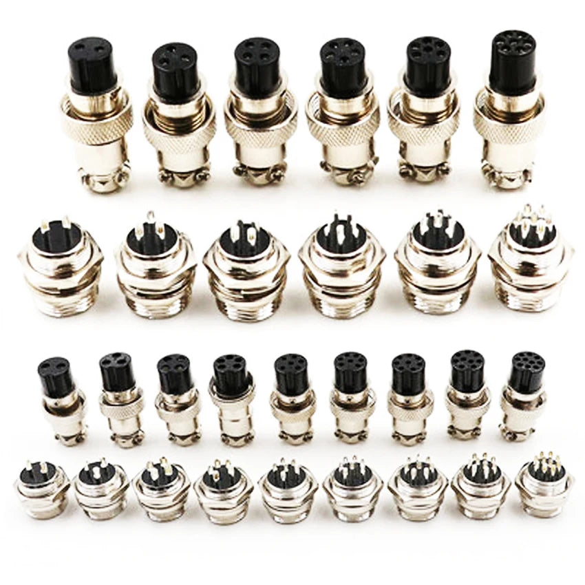 1/10/20set GX16 GX12 GX20 2P/3/4/5/6/7/8/9/10/12/14/15 Pin Female Male Air Aviation Connector Power Cable Electrical Plug Socket