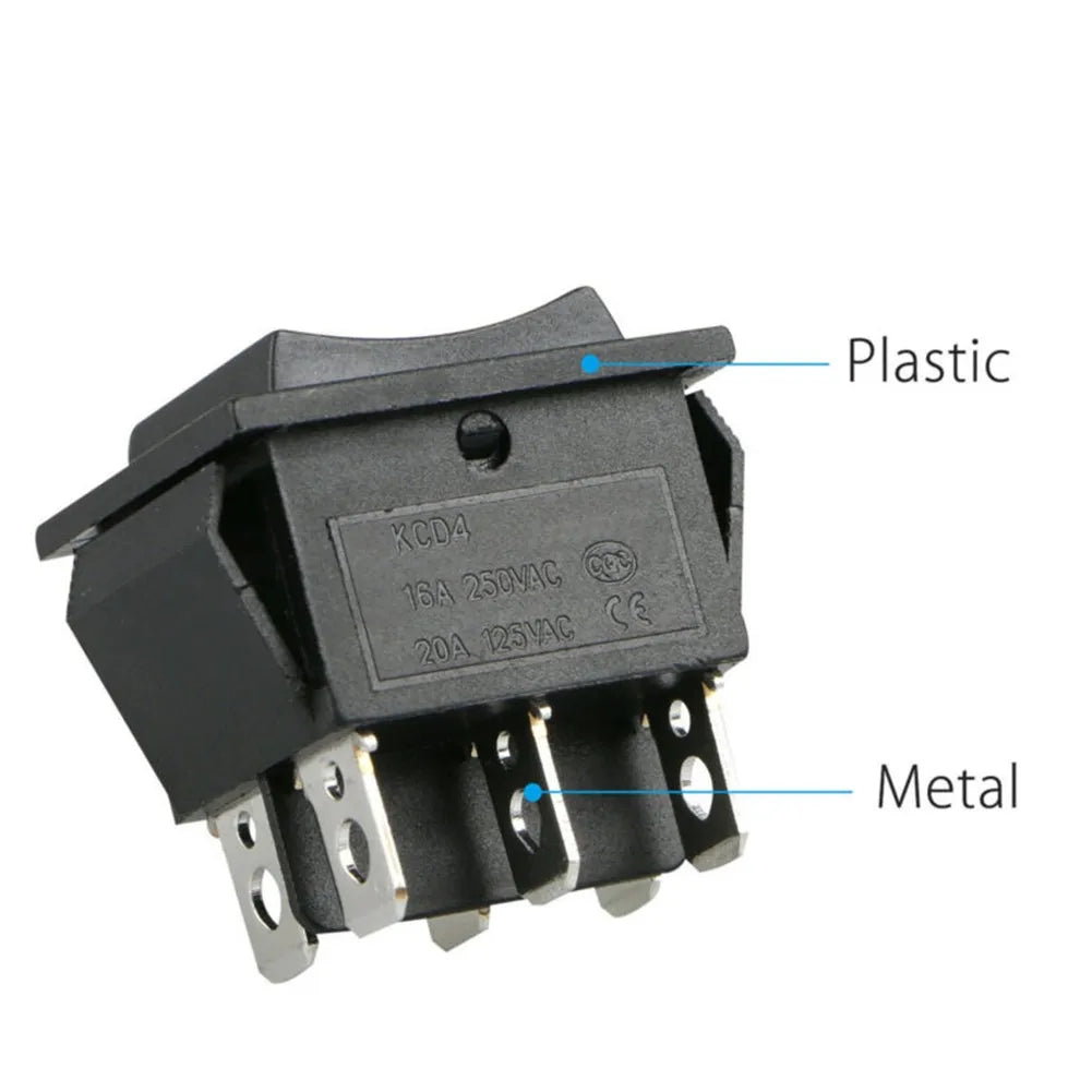 4pcs 6 PIN DPDT Double Pole Double Throw 12V Momentary Rocker Switch Heavy Duty Rocker Switch For Car Window Sunroof