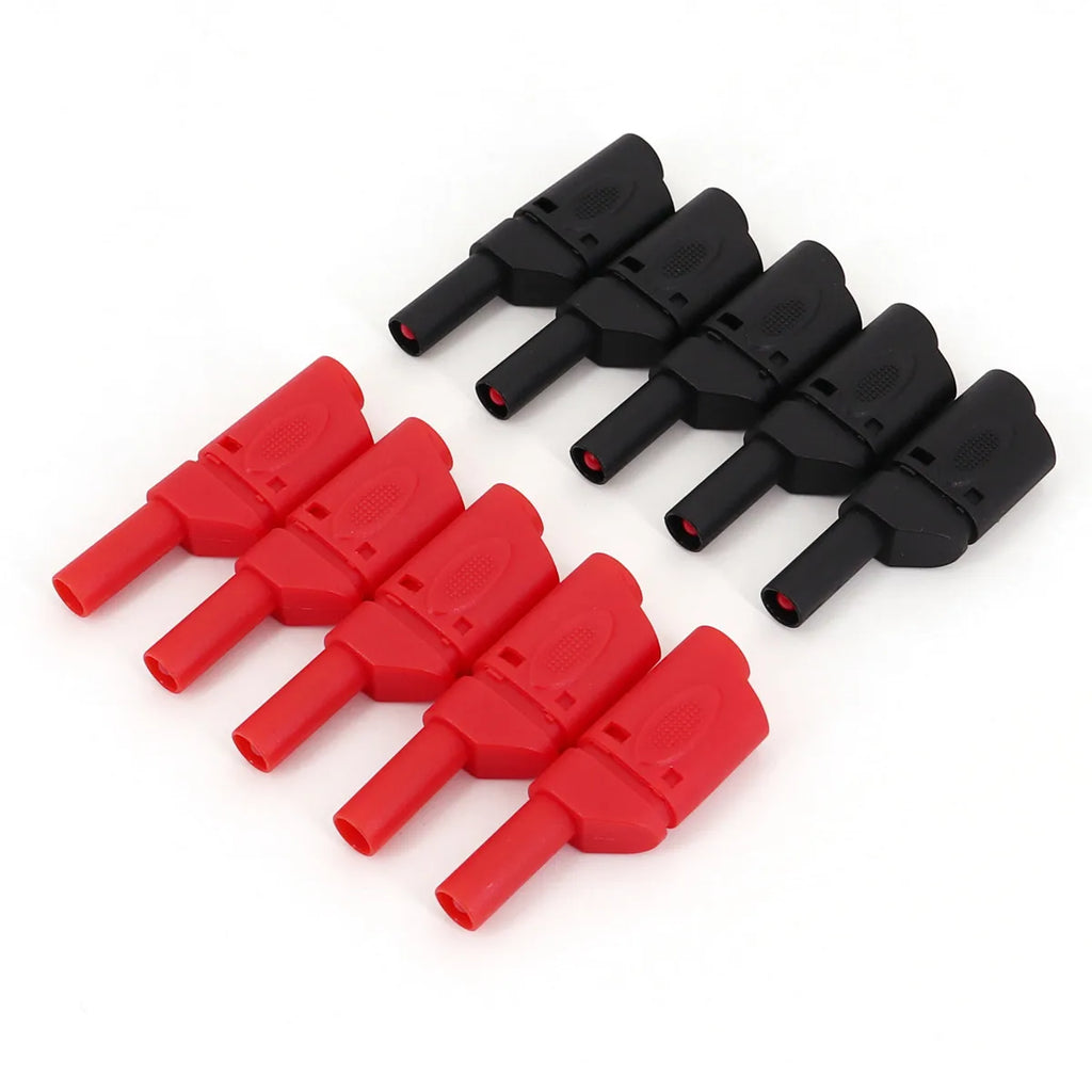 10Pcs Shrouded Fully Insulated Safety 4mm Male Stackable Banana Plug Connector