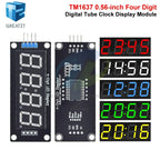 TM1637 LED Display Module for Arduino 4 Digit Tube 7 Segment 0.56 inch Time Clock Indicator Module Red Blue Green Yellow White