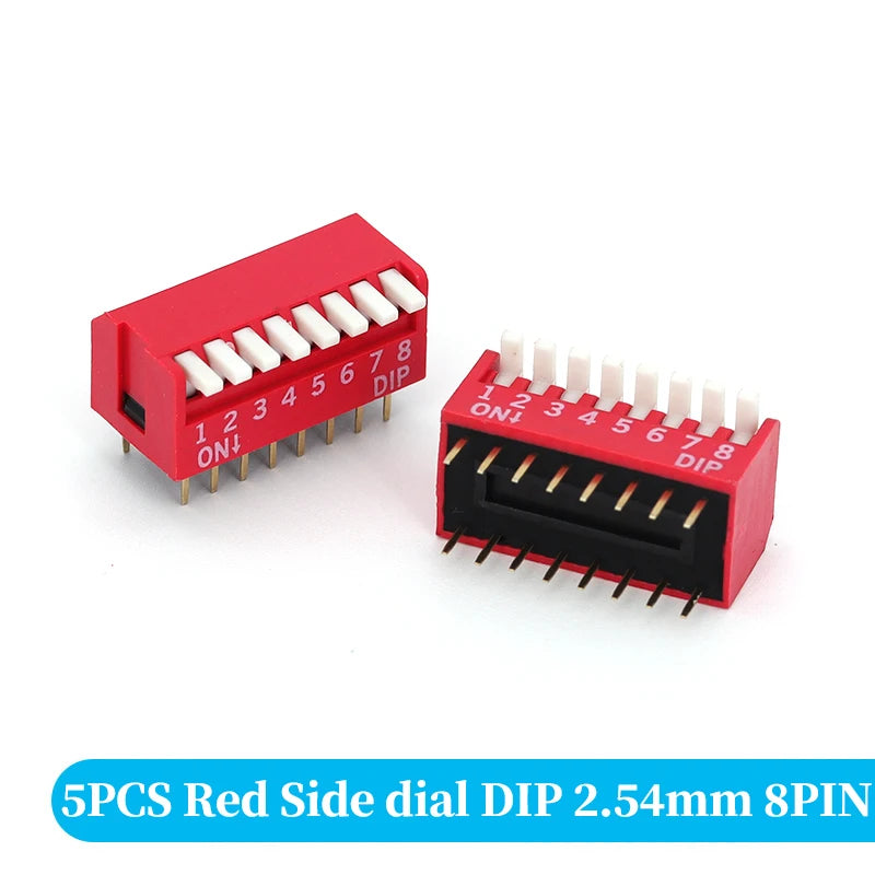 5PCS Slide Type Switch Module 1 2 3 4 5 6 7 8 10PIN /1.27/2.54mm Position Way DIP/SMD Pitch Toggle Switch Blue Snap Switch Dial
