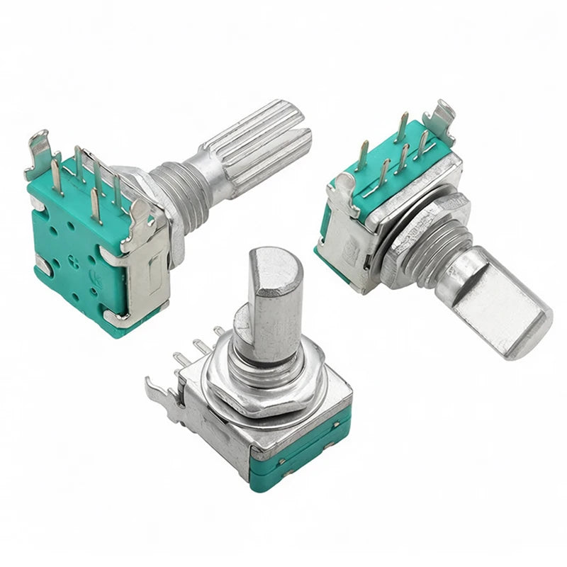 5PCS EC11 Rotary Encoder 5‑Pins Rotary Code Switch With Push Button 15mm / 20mm Half‑shaft Plum‑shaft
