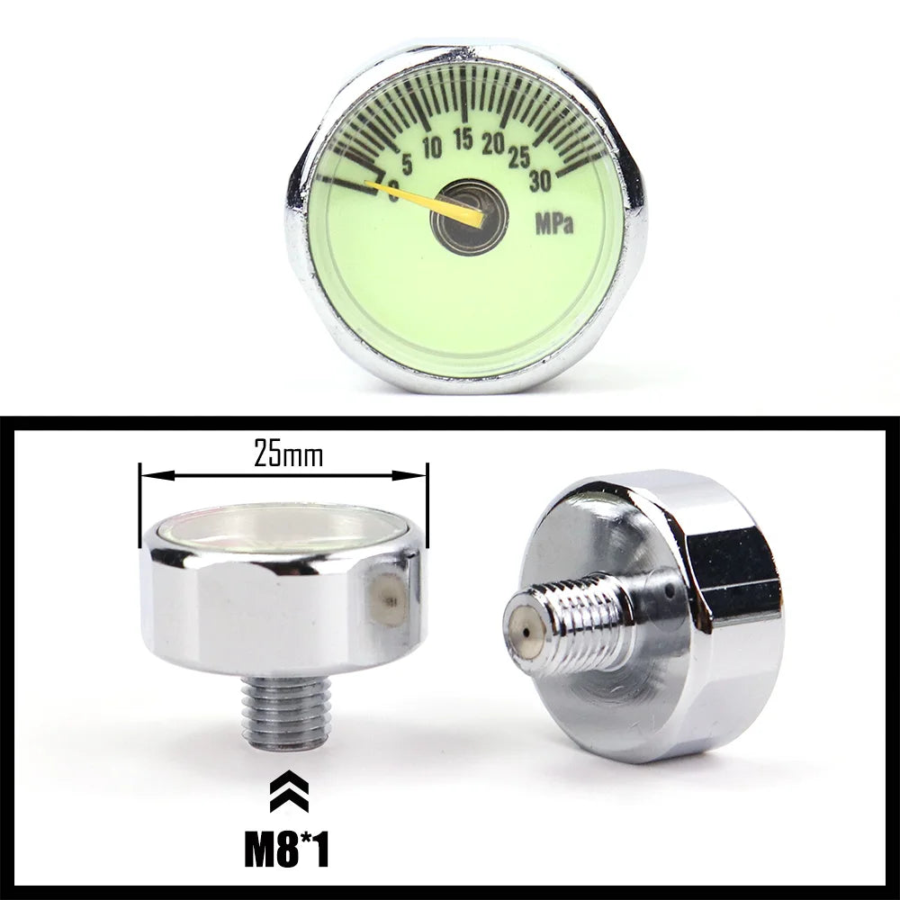 Air Mini Micro Pressure Gauge Manometre Manometer | Thread 1/8BSP(G1/8) 1/8NPT M10 M8 | 30PSI 300PSI 5000PSI 6000PSI 350BAR