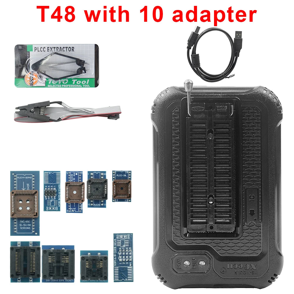 T48 (TL866-3G) Programmer with Adapters Kit Support 31000+ ICs for SPI/Nor/NAND Flash/EMMC BGA/TSOP/SOP/PLCC XGecu