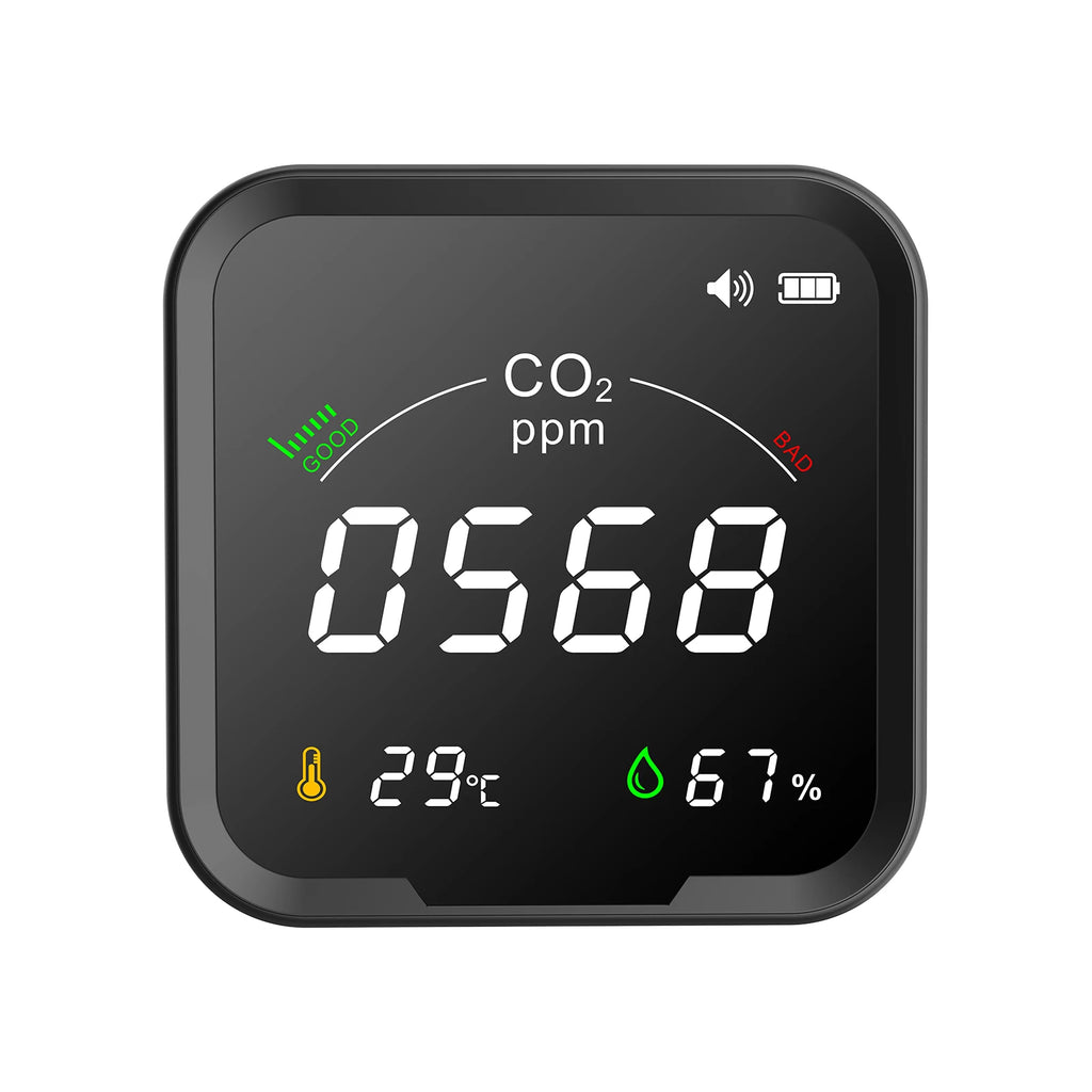 FABISENSE pth-9c NDIR co2 senor Carbon Dioxide Detector with Temperature and Humidity Meter CO2 Beep Alarm Low Battery Reminder
