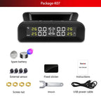 E-ACE K07 TPMS Solar Sensor Intelligence Wireless Tire Pressure Monitoring System Temperature Warning With 4 Sensors