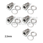 5PCS DC099 5.5 mm x 2.1mm DC Power Jack Socket Female Panel Mount Connector Metal DC-099 Open Hole 11MM 5.5*2.1 5.5*2.5