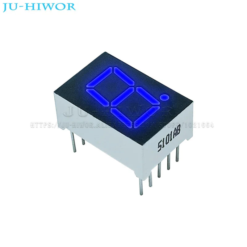 10pcs 0.56 Inch 10Pins 5161AB 5161BB 1 Bit Digit 7 Segment Blue LED Digital Display Digitron Common Anode Cathode C-C C-A