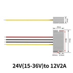 24V to 12V 2A-5A Power Buck Converter Voltage Transformer Waterproof Regulator Reducer Module Power Supply DC Buck Converter