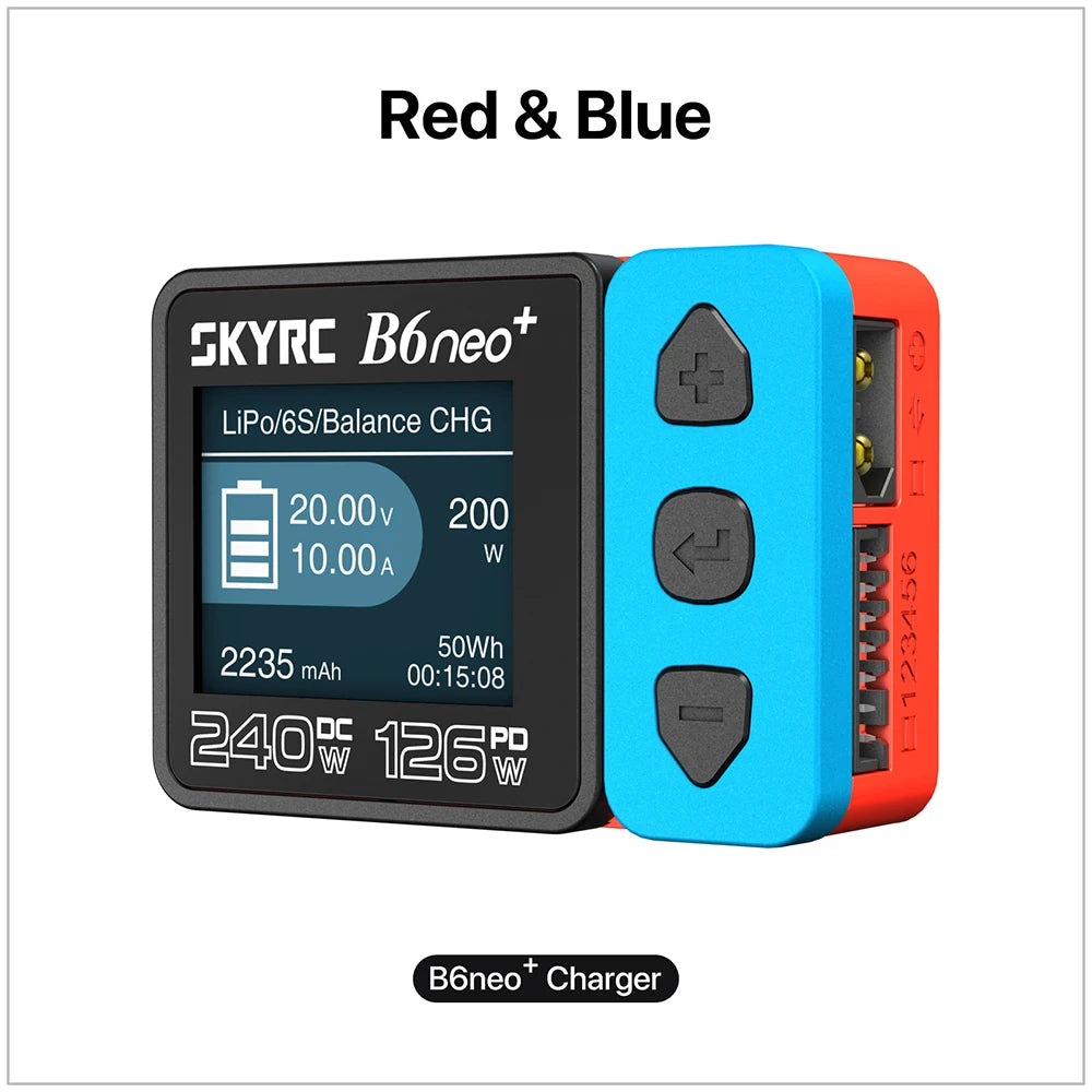 SkyRC B6 Neo Smart Charger DC 200W PD 80W LiPo Battery Balance Charger SK-100198 Compact 6S Charger Discharger