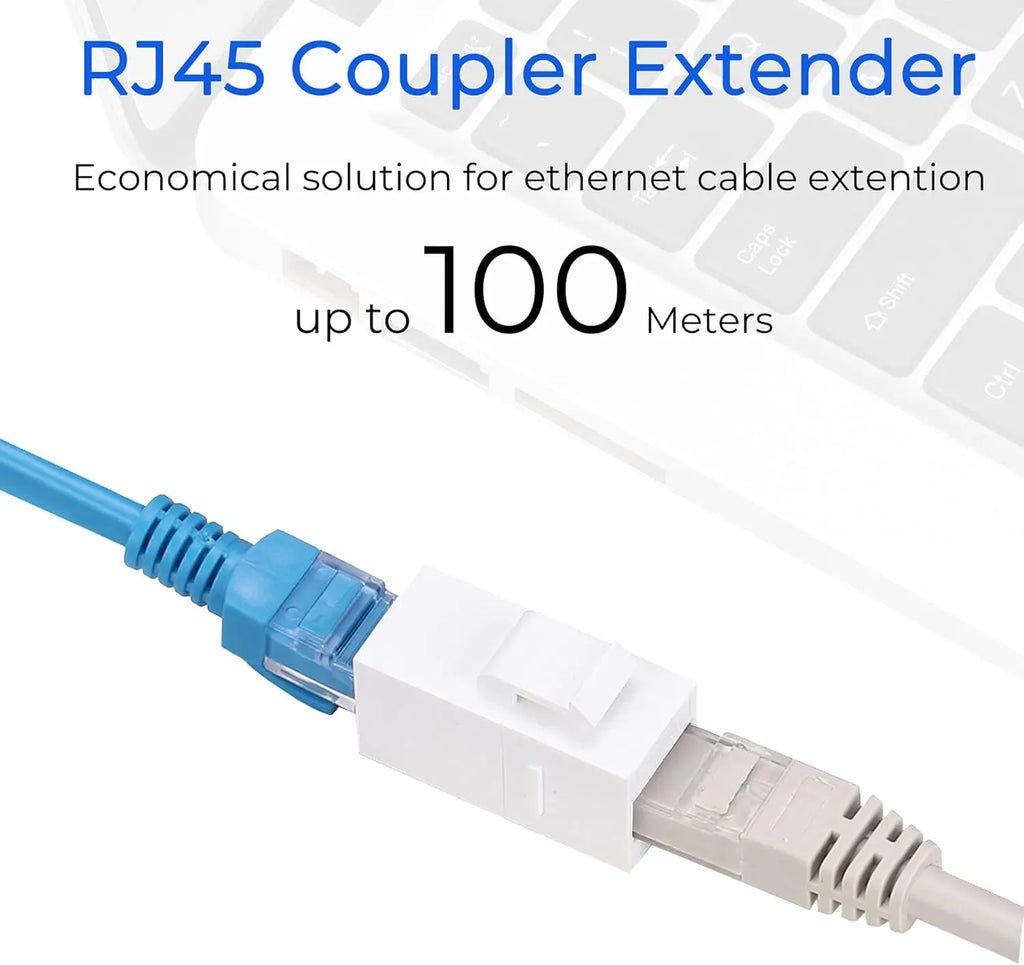 10-50PCS RJ45 Coupler Inline Keystone Jack Female To Female Dual Straight Head RJ45 Extender Plug Network Cable Connector