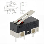 20PCS Mini Micro Limit Switch C NO NC 3 Pins PCB Terminals SPDT 1A 125V Roller Arc Lever Snap Action Push Micro Mouse Switches