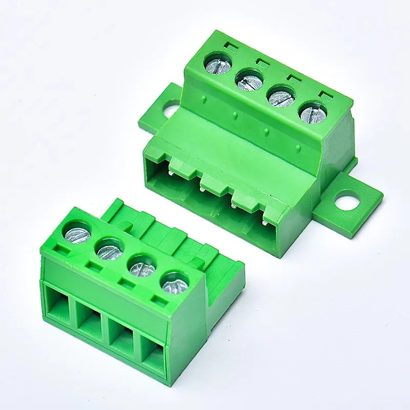 1Sets solderless docking type 2EDGRKC 5.08MM screw terminal block connector PCB plug-in type 2edg type green terminal block