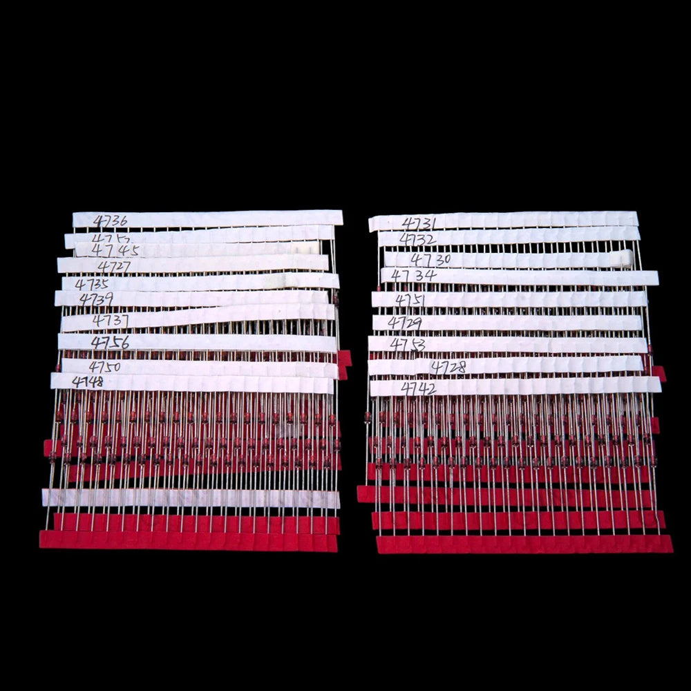 600PCS 30Values 1N47 series 1W Zener Diode Kit 3V-47V Box for Electronics Voltage Regulation Projects 1N4727A/1N4732A/1N4742A 3V