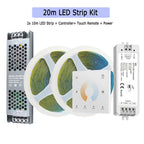 5M 10M 20M COB CCT LED Strip 24V Flexible High Density Dimmable Room Light 2.4G RF Touch Remote Control Dual White 2700K-6500K