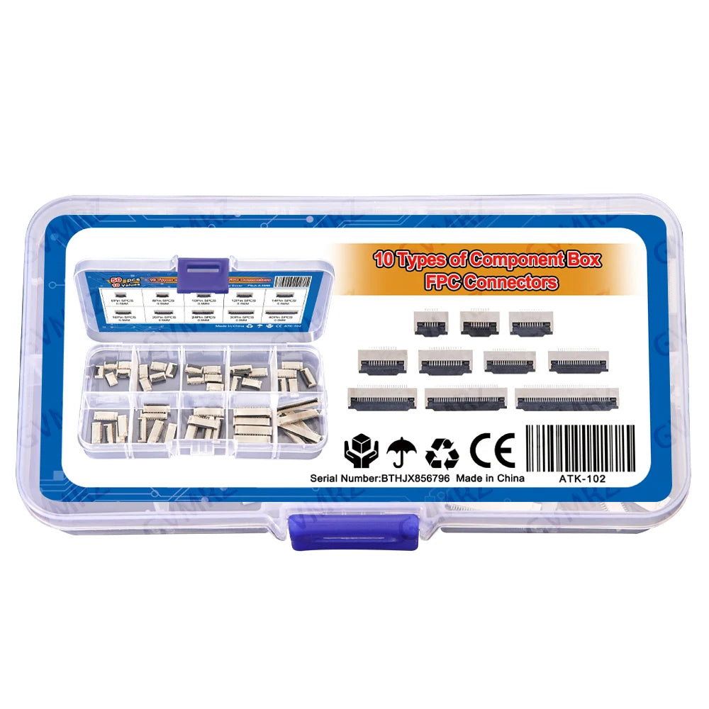 50PCS 0.5mm Pitch Flip Type Under Clamshell Socket FPC FFC Flat Cable Connector 6P 8P 10P 12P 14P 16P  Kits 20P 24P 30P 40P