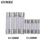 10PCS 5X20MM 6X30MM Fast Blow Ceramic Fuse 5*20mm 250V 0.1A 0.25A 0.5A 1A 1.5A 2A 2.5A 3A 3.15A 4A-30A Slow Break The Fuse Tube