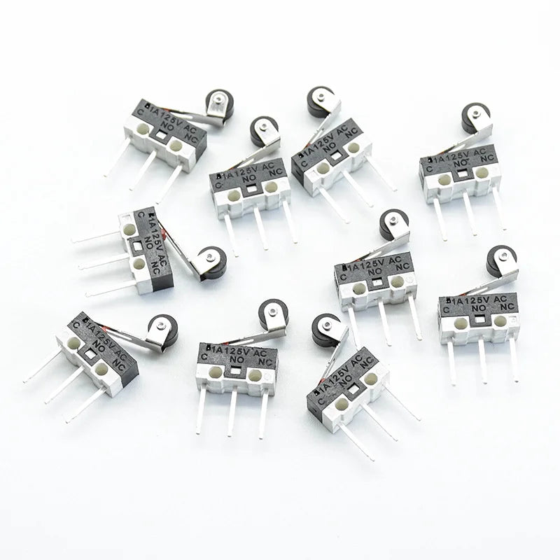 10pcs  3Pins Long handle Roller Lever Arm SPDT 12* 6 *6mm TIAIHUA Mous  Switch 1A 125V AC Micro Limit Switch