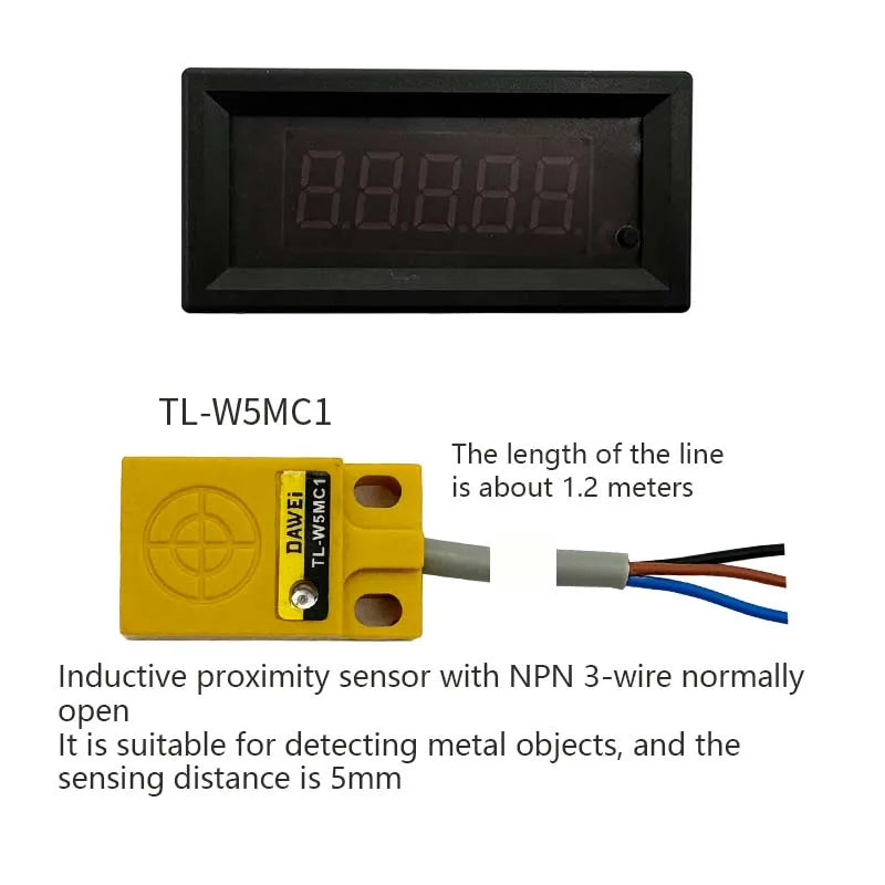 Digital Frequency Counter Tachometer Module, High Precision RPM Speed Meter, Encoder Sensor Input, RS485 Modbus