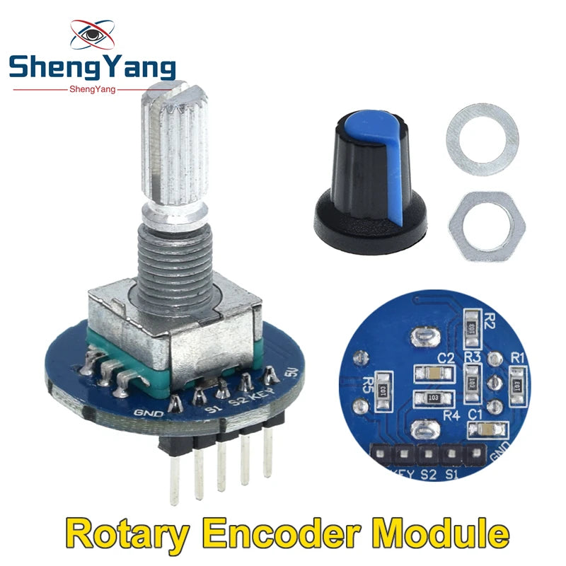 TZT Rotary Encoder Module for Arduino Brick Sensor Development Round Audio Rotating Potentiometer Knob Cap EC11