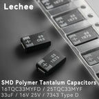 10pcs/lot 16V 25V 33uF 60mR 70mR 7343 16TQC33MYFD 25TQC33MYF  Type D SMD Polymer tantalum capacitors Low ESR New and original