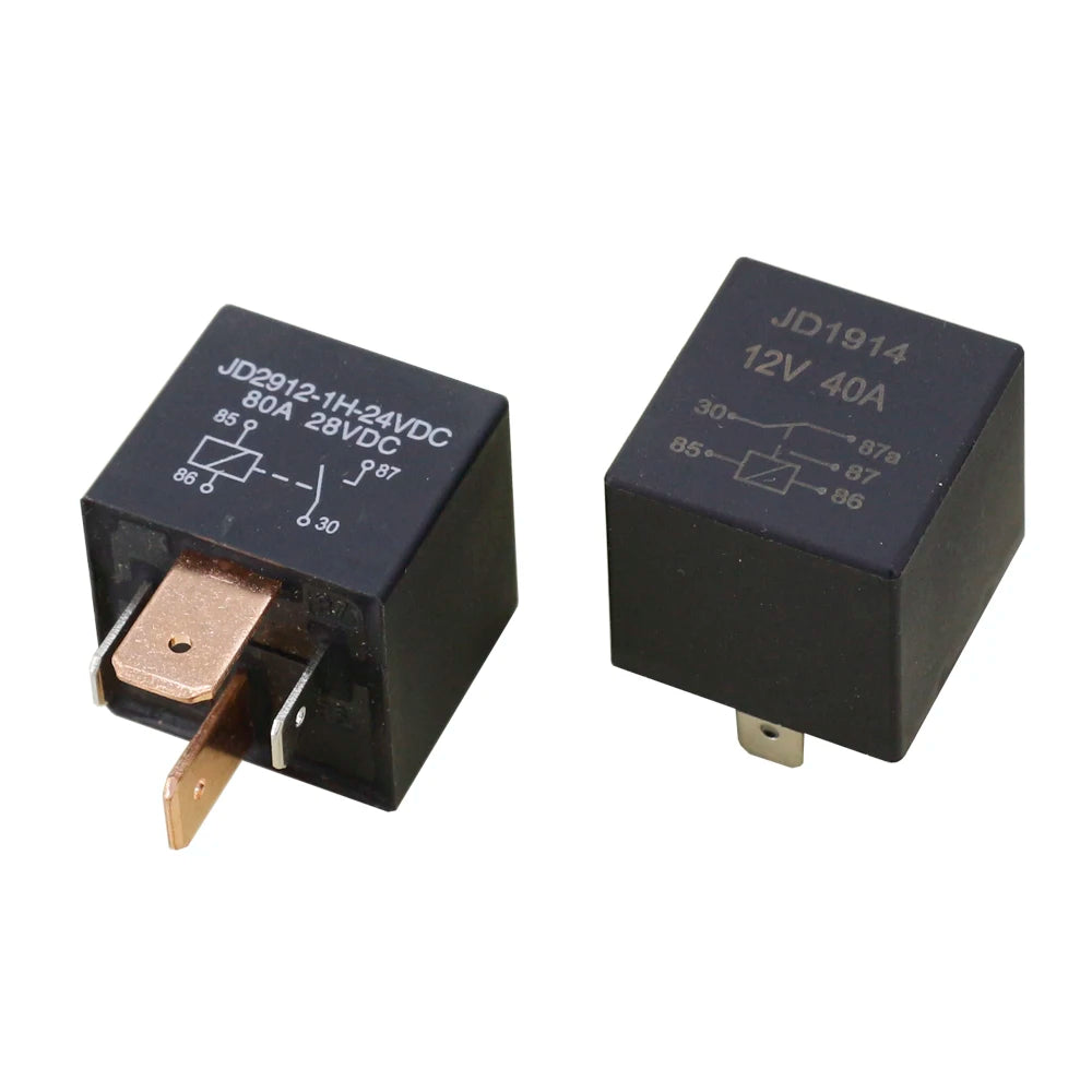 1PC Automotive Relay JD1914/JD2912 80A/40A 12V/24V 4/5 Pin No Backrest Copper Small Waterproof Relay Lighting Controller