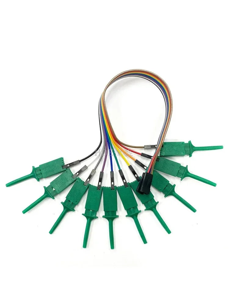 10Pcs Test Hook Clips with 20/30cm Male Header Jumper Wires & SOIC IC Grabber, Test Hook Clips to Dupont Wire for Power Supply